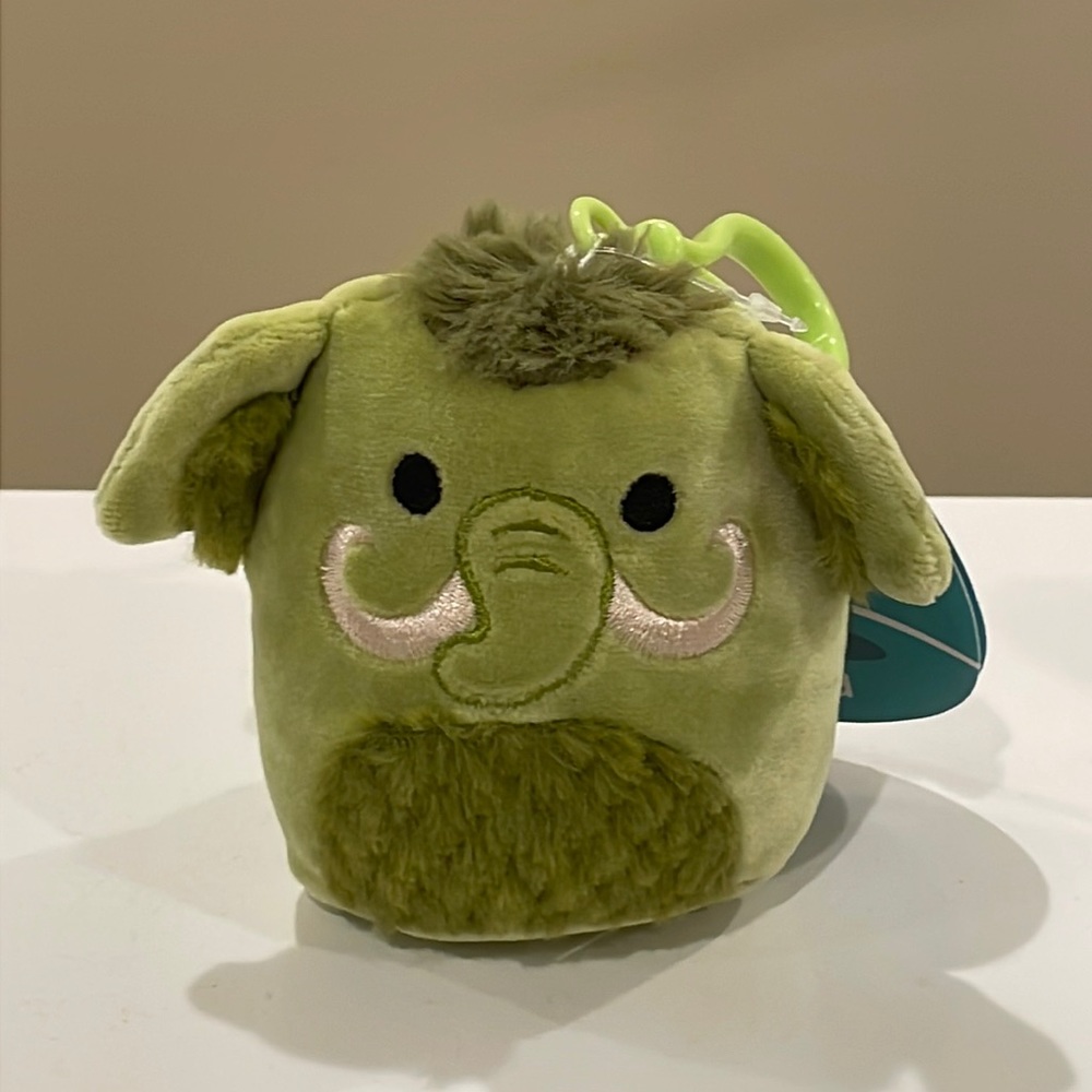 NWT 3.5” Farhad the Green Woolly Mammoth Squishmallow Clip
